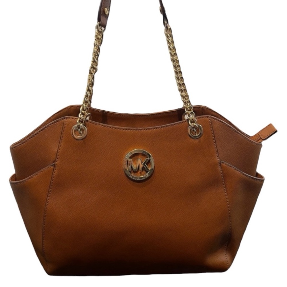 MICHAEL Michael Kors Tan Leather Jet Set Chain Shoulder Bag